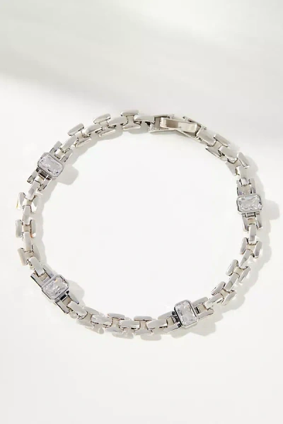 By Anthropologie Spaced Crystal Bracelet In Silver