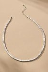 By Anthropologie Spaced Crystal Tennis Necklace In Silver