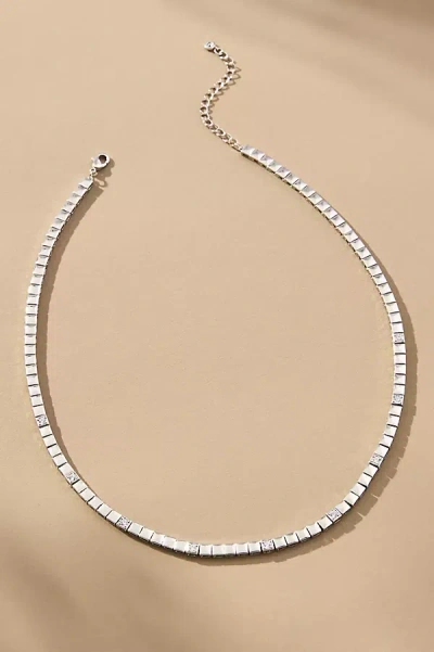 By Anthropologie Spaced Crystal Tennis Necklace In White