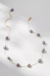 By Anthropologie Spaced Pearl Delicate Necklace In Grey