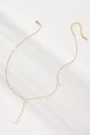 By Anthropologie Spaced Pearl Y-neck Necklace In Gold