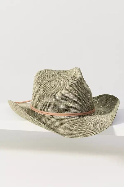 By Anthropologie Sparkle Cowboy Rancher Hat In Green