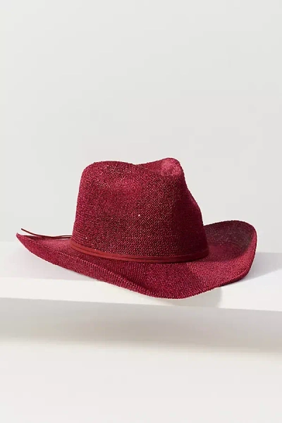 By Anthropologie Sparkle Cowboy Rancher Hat In Red