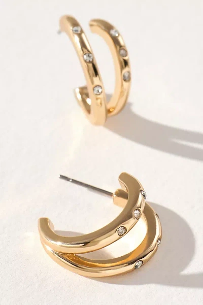 By Anthropologie Sparkle Huggie Hoop Earrings