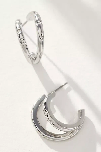 By Anthropologie Sparkle Huggie Hoop Earrings