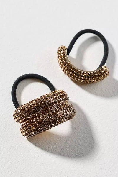 By Anthropologie Sparkle Pony Cuff Hair Ties, Set Of 2 In Gold