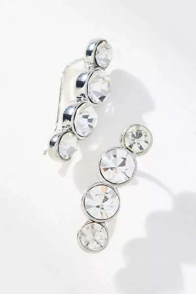 By Anthropologie Sparkling Crystal Drop Earrings In Silver