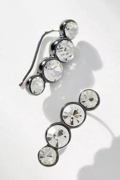 By Anthropologie Sparkling Crystal Drop Earrings In Silver