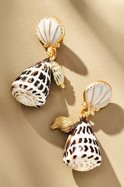 By Anthropologie Speckled Shell Drop Earrings