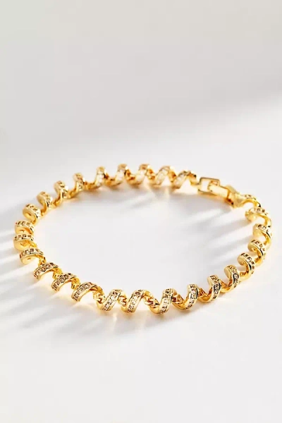 By Anthropologie Spiral Crystal Bracelet In Gold