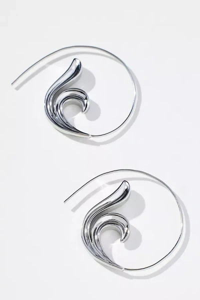 By Anthropologie Spiral Dolphin Tail Threader Earrings In Metallic