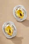 By Anthropologie Spiraled Stone Post Earrings In Silver