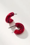 By Anthropologie Splatter Paint Small Hoop Earrings In Pink