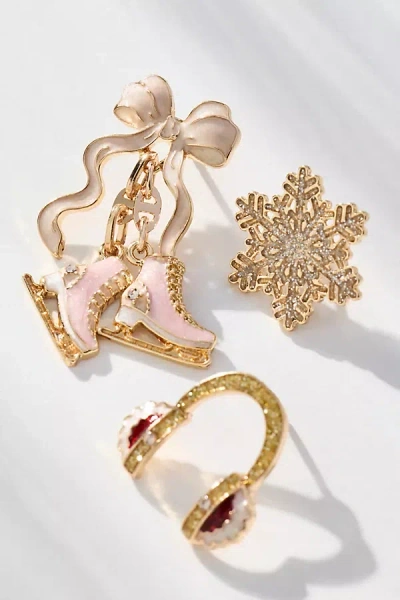 By Anthropologie Sports Brooches, Set Of 3 In Pink