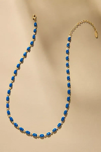 By Anthropologie Sporty Epoxy Necklace In Blue
