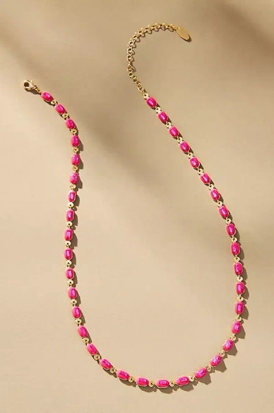 By Anthropologie Sporty Epoxy Necklace In Pink