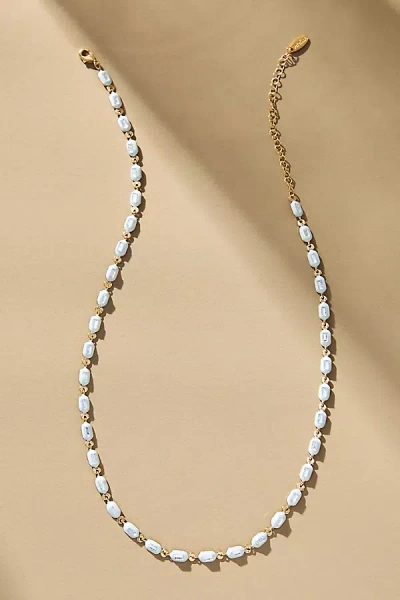By Anthropologie Sporty Epoxy Necklace In White