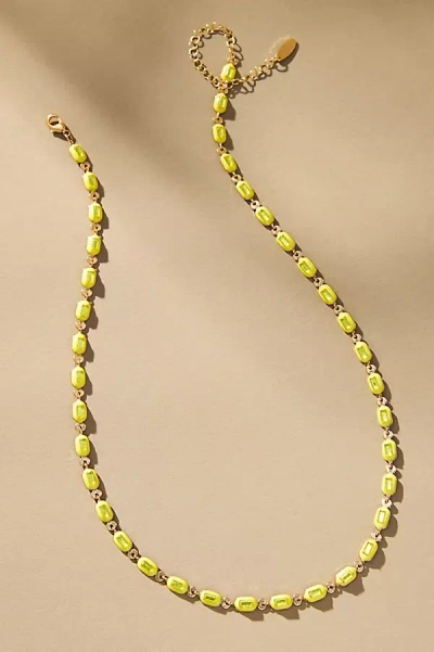 By Anthropologie Sporty Epoxy Necklace In Yellow