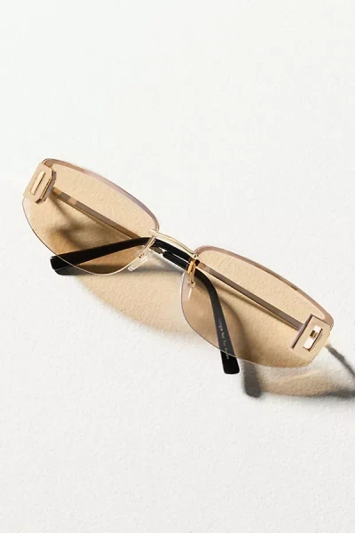 By Anthropologie Sporty Rectangle Sunglasses In Gray