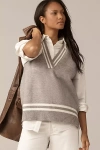 By Anthropologie Sporty V-neck Sweater Vest In Gray