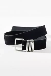 By Anthropologie Square Buckle Multi Keeper Belt In Black