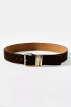 By Anthropologie Square Buckle Multi Keeper Belt In Brown