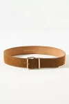 By Anthropologie Square-buckle Suede Belt In Brown