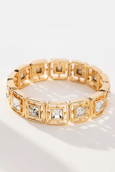 By Anthropologie Square Crystal Bracelet In Gold
