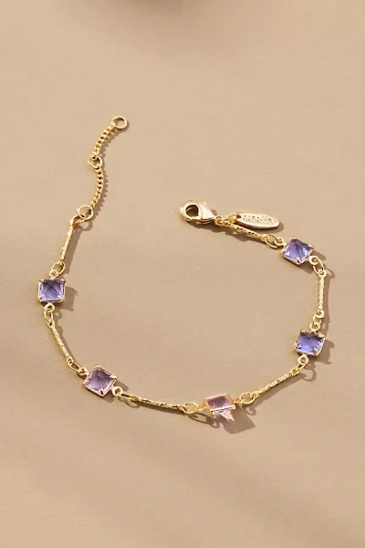 By Anthropologie Square Crystal Chain Bracelets In Purple