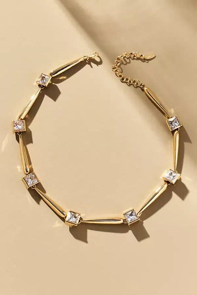 By Anthropologie Square Crystal Collar Necklace In Gold