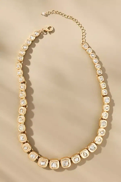By Anthropologie Square Crystal Collar Necklace In Gold