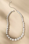 By Anthropologie Square Crystal Collar Necklace In Silver
