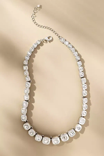 By Anthropologie Square Crystal Collar Necklace In Silver