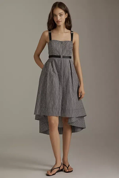 By Anthropologie Square-neck Asymmetrical Romper Dress In Black