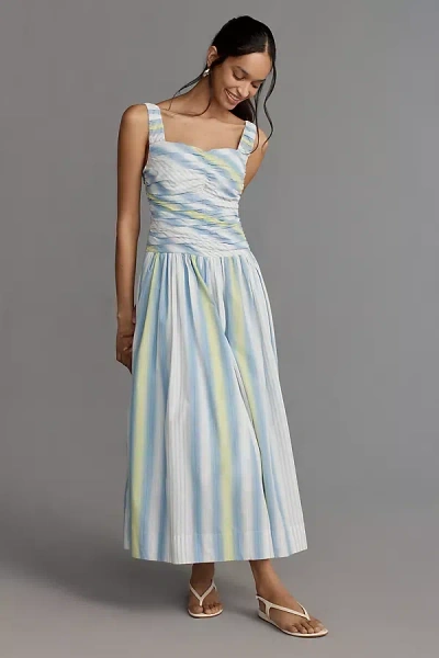 By Anthropologie Square-neck Drop-waist Maxi Dress