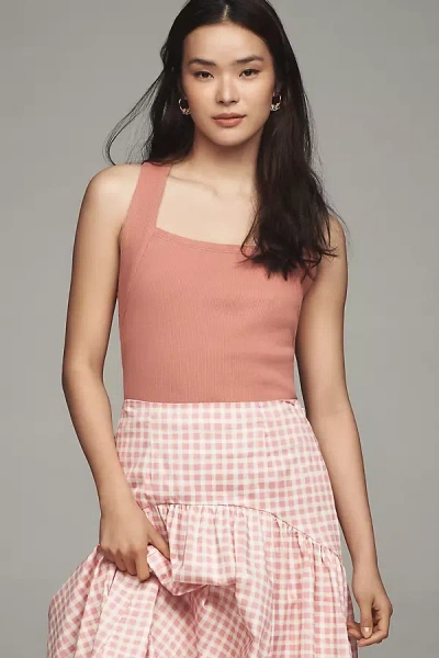 By Anthropologie Square-neck Halter Tank Top In Pink