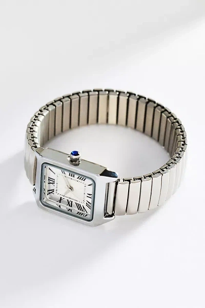 By Anthropologie Square Stretch Watch In Silver