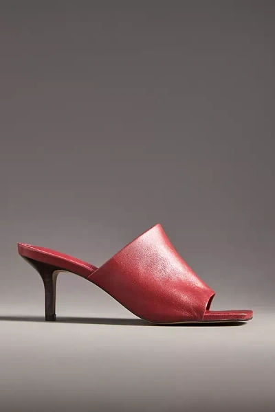 By Anthropologie Square-toe Heeled Mules In Red