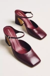 By Anthropologie Square-toe Mule Heels In Red