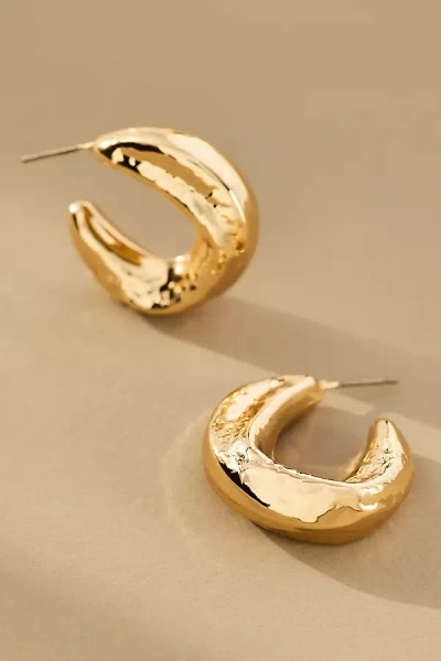 By Anthropologie Squared Molten Hoop Earrings