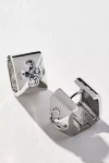 By Anthropologie Squared Rhinestone Huggie Hoop Earrings