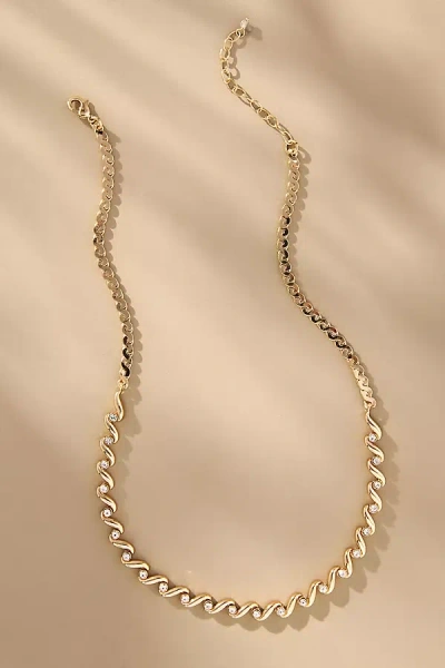 By Anthropologie Squiggle Crystal Necklace