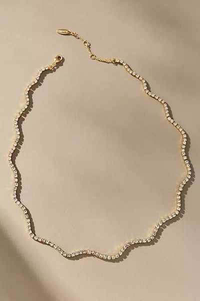 By Anthropologie Squiggle Tennis Necklace In Gold