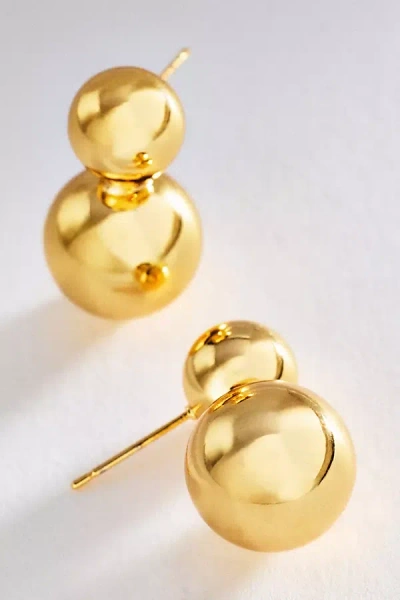 By Anthropologie Stacked Ball Post Earrings In Brown
