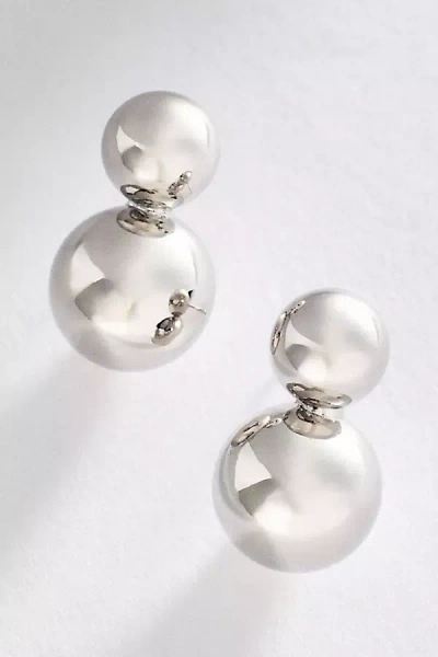 By Anthropologie Stacked Ball Post Earrings In Gray