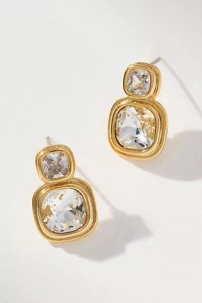 By Anthropologie Stacked Crystal Drop Earrings In Gold