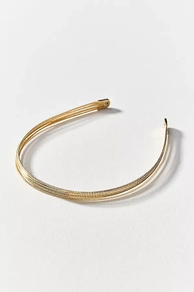 By Anthropologie Stacked Wire Headband In Gold