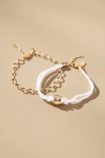 By Anthropologie Stacking Bracelets, Set Of 2 In White