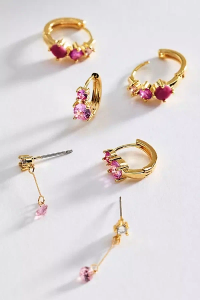 By Anthropologie Stacking Earrings, Set Of 3 In Gold