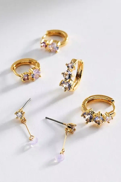 By Anthropologie Stacking Earrings, Set Of 3 In Gold